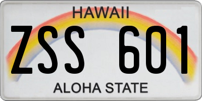 HI license plate ZSS601
