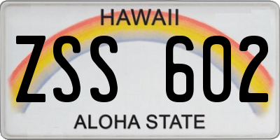 HI license plate ZSS602