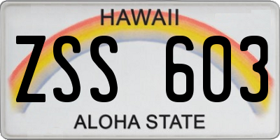 HI license plate ZSS603