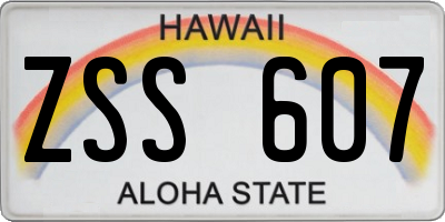 HI license plate ZSS607