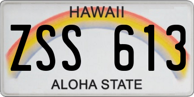 HI license plate ZSS613