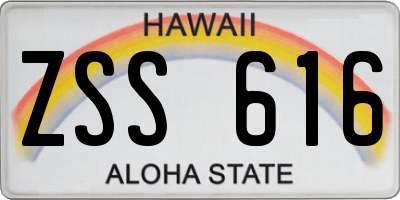HI license plate ZSS616