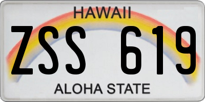 HI license plate ZSS619