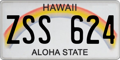 HI license plate ZSS624