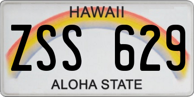 HI license plate ZSS629