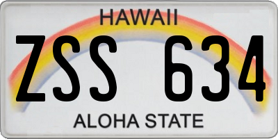 HI license plate ZSS634