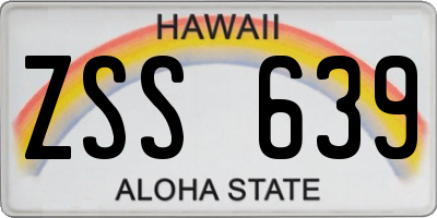 HI license plate ZSS639
