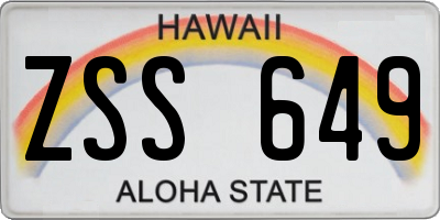 HI license plate ZSS649