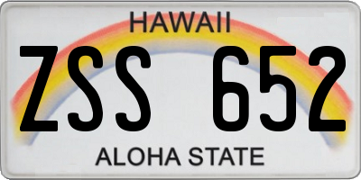 HI license plate ZSS652