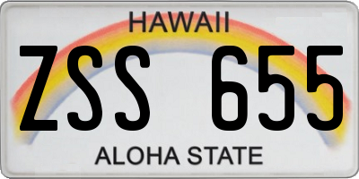 HI license plate ZSS655