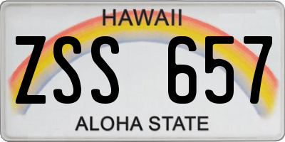 HI license plate ZSS657