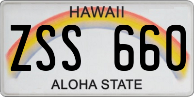 HI license plate ZSS660