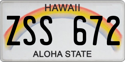 HI license plate ZSS672