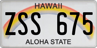 HI license plate ZSS675