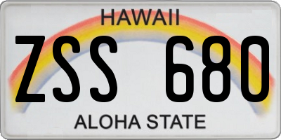 HI license plate ZSS680