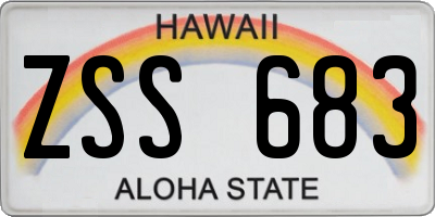 HI license plate ZSS683