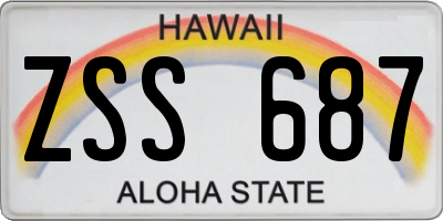 HI license plate ZSS687