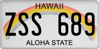 HI license plate ZSS689