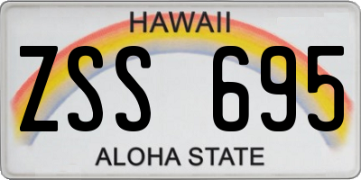 HI license plate ZSS695
