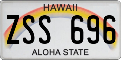 HI license plate ZSS696