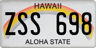 HI license plate ZSS698