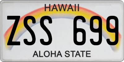 HI license plate ZSS699