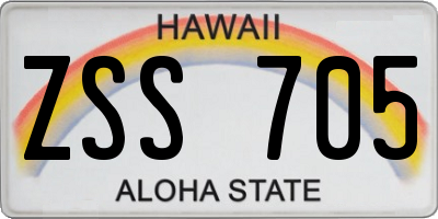 HI license plate ZSS705