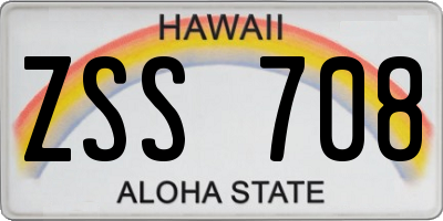 HI license plate ZSS708