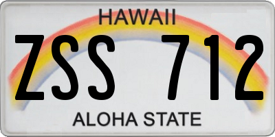 HI license plate ZSS712
