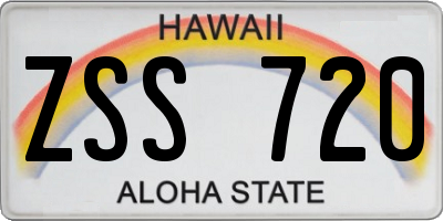 HI license plate ZSS720