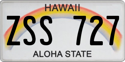 HI license plate ZSS727