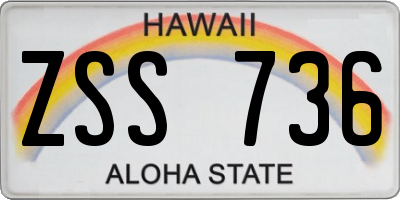 HI license plate ZSS736
