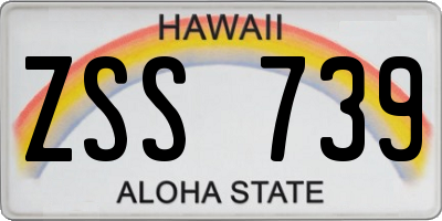HI license plate ZSS739