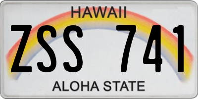 HI license plate ZSS741