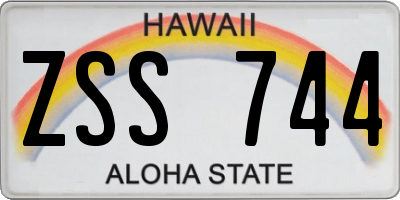 HI license plate ZSS744