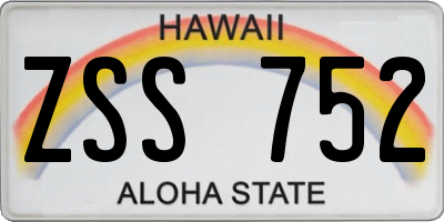 HI license plate ZSS752