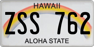 HI license plate ZSS762