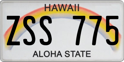 HI license plate ZSS775