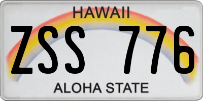 HI license plate ZSS776