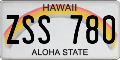 HI license plate ZSS780