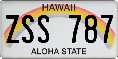 HI license plate ZSS787