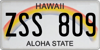 HI license plate ZSS809