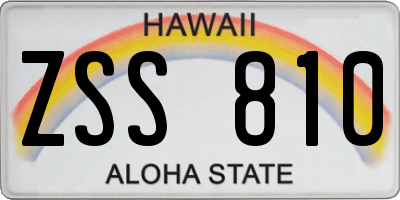 HI license plate ZSS810