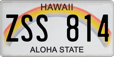 HI license plate ZSS814