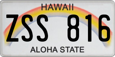HI license plate ZSS816