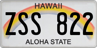 HI license plate ZSS822