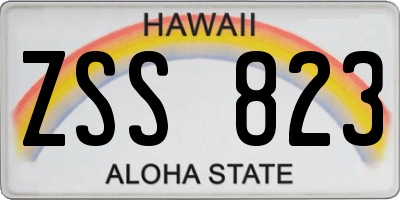 HI license plate ZSS823