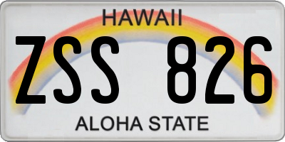 HI license plate ZSS826