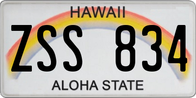 HI license plate ZSS834