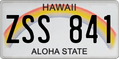 HI license plate ZSS841